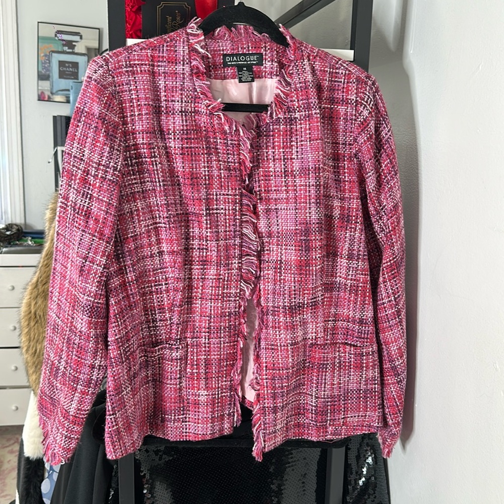 Multi Pink Tweed Blazer